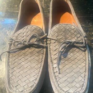 Frye Gray Woven Suede Loafers size 9